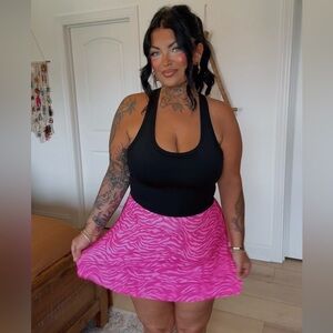 Pink Zebra Tennis Skirt